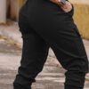 Women's High Waist Cargo Pants Drawstring Multi Pockets Stretchy Casual Pants Fashion Versatile Solid Color Long Trousers