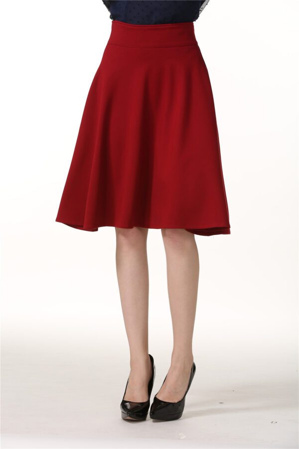 cd3797f4-a27f-4231-84ea-2d21355b402b.jpg New All-match Umbrella High Waist Mid-length Skirt