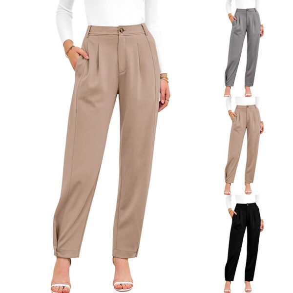 Cross Border European And American Amazon Independent Station Women's Loose Work Business Formal Suit Trousers Elegant Commuter Pants