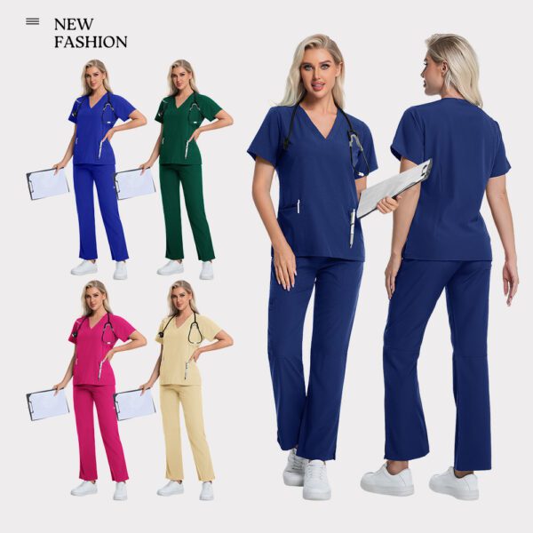 d20b6d81-0dea-46bb-b7b9-303ee6dbc86a.jpg Operating Room Nurses Scrub Uniforms Female Doctors Short Sleeves