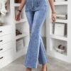 Women's Autumn Winter New Arrival Stretchy Slim-Fit Denim Flared Pants