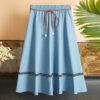 d5a3c509-f9eb-424b-95b6-78a54aae7345.jpg Fashion Women's Blue Denim Stitching Solid Color Skirt
