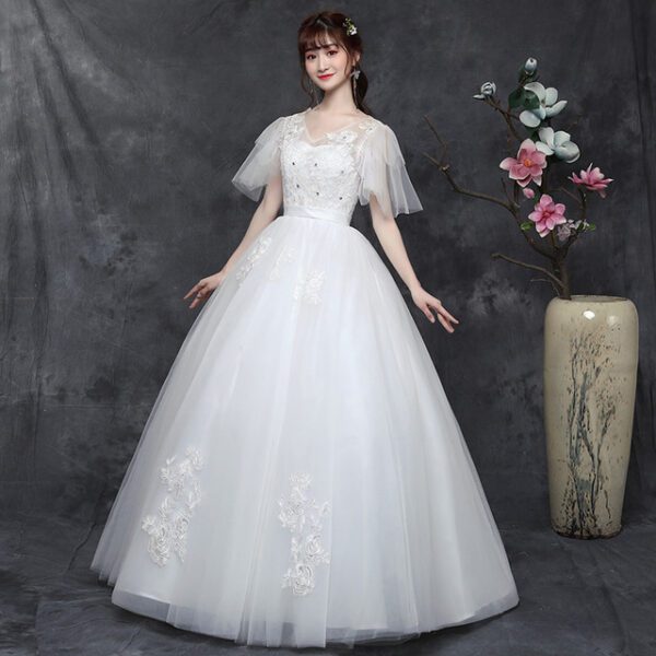 d681c7e4-4552-4bde-9b0a-ff51bcdf677d.jpg Large Size Wedding Dress Fat Bride Married Master Wedding Dress Was Thin And Simple Studio Covering Arms