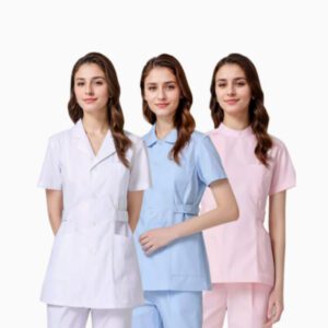 d77ec14b-2014-4bf3-8bb7-024b73a45411.jpg White Coat With A Western-style Collar For Medical Staff Winter Uniform Set