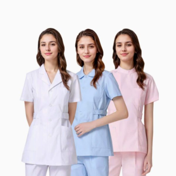 d77ec14b-2014-4bf3-8bb7-024b73a45411.jpg White Coat With A Western-style Collar For Medical Staff Winter Uniform Set