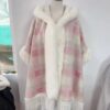 d8e281c5-8d4a-4666-9975-2c1d8eb8ea89.jpg New Winter Hooded Cloak Shawl Fleece-lined And Extra-thick Latest Style