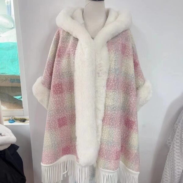 d8e281c5-8d4a-4666-9975-2c1d8eb8ea89.jpg New Winter Hooded Cloak Shawl Fleece-lined And Extra-thick Latest Style