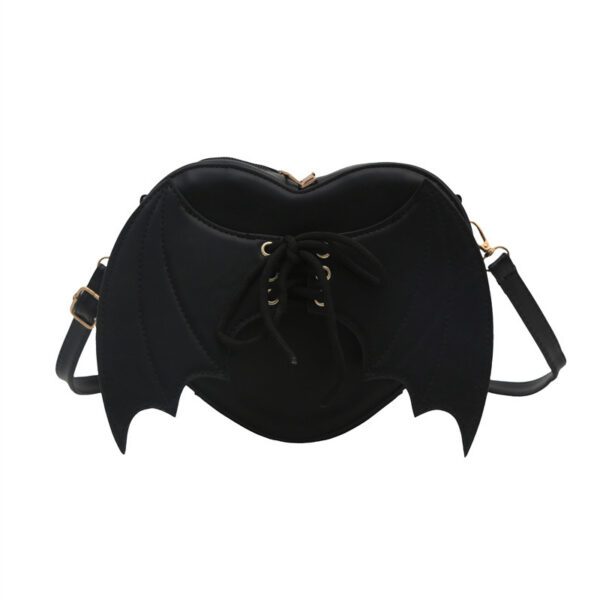 db358995-af3f-42c7-be46-711bfdb2a6e4.jpg Heart Shape Bag Strap Design Bat Wings One Shoulder Crossbody Bag