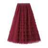 dce6a457-9c54-4c76-9238-f54ab9094ea8.jpg Cake Skirt Women's White Gauze Skirt Pleated Skirt