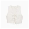 Bow-tie Lace-up Vest Top High-waisted Wide-leg Trousers