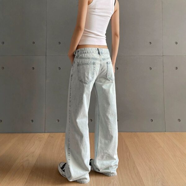Womens Jeans Non-slim Fit Straight-leg Flared Wide-leg