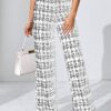 2025 Summer European And American Cross-Border Amazon Popular Women's Fashion Casual Plaid Print Trousers