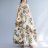 de1500a5-8750-444b-9989-8607e49971fe.jpg Printed Cotton Linen Round Neck Sleeveless Dress Women's