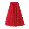 e0eb3901-7be8-47e2-b38a-5e141255f9e1.jpg Cake Skirt Women's White Gauze Skirt Pleated Skirt