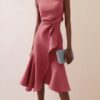2026 Summer Women's New European And American Sleeveless Solid Color Fashion Versatile Temperament Round Neck Dress