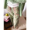 Color-Block Plant-Print Pajama Pants For Women
