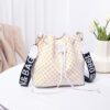 Printed Bucket Bag PU Multi Layer Soft Leather Women's Fashion Simple Shoulder Bag Fashion Women's Crossbody Bag