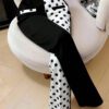 European And American-style French Chic Color-block Polka-dot Patchwork Trousers