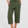 Wish Spring And Autumn European And American Women's Fashion Solid Color Cotton Linen Loose Drawstring Wide-Leg Casual Pants For Women