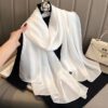 e71ff960-57c3-4ae6-a43f-860db77438b3.jpg Korean-style Springautumn New Solid-color Summer Sun-protection Beach Scarf Womens Silk Scarf