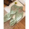 Color-Block Plant-Print Pajama Pants For Women