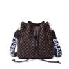 Printed Bucket Bag PU Multi Layer Soft Leather Women's Fashion Simple Shoulder Bag Fashion Women's Crossbody Bag