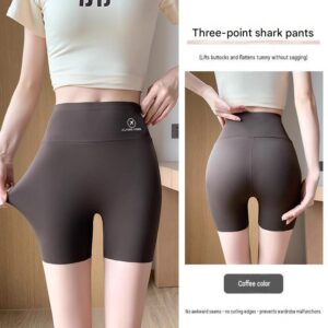e9140482-53ff-43d1-b6c1-937095b1c103.jpg Women's Summer Leggings For Outerwear, High-Waist Hip-Lifting Shark Pants, Trendy Yoga Shorts, Ultra-Thin Breathable Safety Shorts