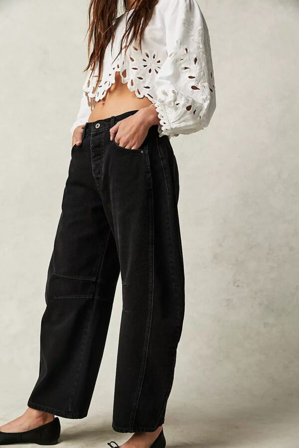 e9184eaf-605e-48f6-9554-873bd096b800.jpg High Stretch Mid-Rise Barrel Jeans Fashion Wide Leg Shape Women Casual Baggy Mid Waist Denim Jeans