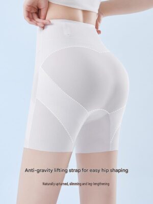 ed0b4c32-7e0b-4aa6-b2f8-36346bef566c.jpg High-waist Tummy Control Pants For Women, Summer Ice Silk Thin Style, Seamless Shaping Underwear With Herringbone Design, Anti-exposure, Butt-lifting, Body-sculpting Leggings