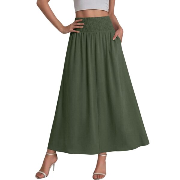 Loose-fit Flared Midi Skirt For Women