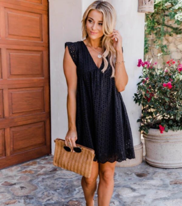 ee3cf11f-c5fd-45ca-9ca7-535fdfdd44a8.jpg Lace Dresses With Pocket Summer Sleeveless Jacquard Cutout V-Neck Beach Dress