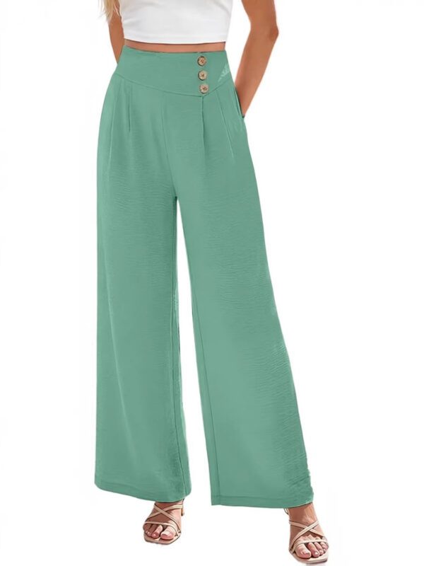 2026 Amazon Cotton And Linen Loose Casual Pants With Pockets, Solid Color Trendy Casual Pants, Linen Wide-Leg Pants For Women, Summer