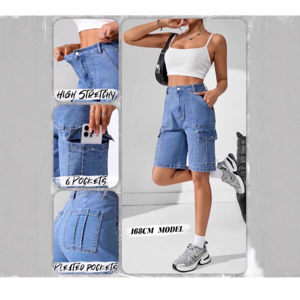 f0dacede-d5db-4741-b78f-9e6235526c71.jpg High-waisted Denim Capri Shorts For Women