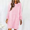 New Style Loose Long-sleeved Plush Sweater Dress