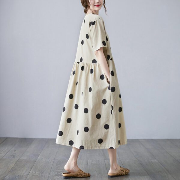 f21307ba-d10f-4c9e-a122-9254f8ae4599.jpg Loose-paneled Cotton And Linen V-neck Short-sleeved Dress
