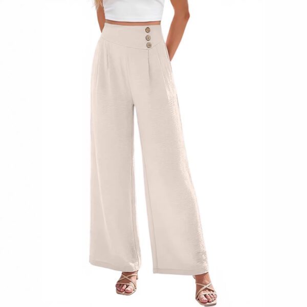 2026 Amazon Cotton And Linen Loose Casual Pants With Pockets, Solid Color Trendy Casual Pants, Linen Wide-Leg Pants For Women, Summer
