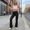 Cross-Border Exclusive Supply Of European And American Style High-Waisted Drawstring Flared Cargo Pants For Women, Loose Wide-Leg Multi-Pocket Casual Long Pants