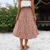 Floral Skirt Holiday Skirt Irregular Print Skirt