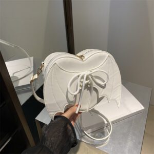 f793d5ed-456d-4f87-a55d-46694ae0f9ec.jpg Heart Shape Bag Strap Design Bat Wings One Shoulder Crossbody Bag