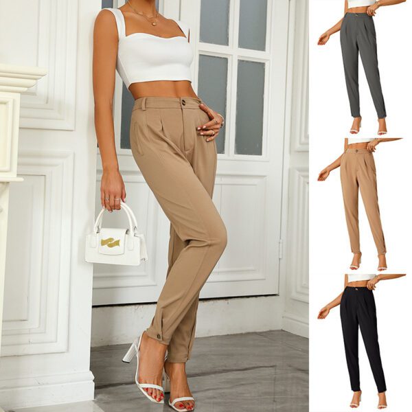 Cross Border European And American Amazon Independent Station Women's Loose Work Business Formal Suit Trousers Elegant Commuter Pants