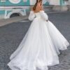Off-shoulder Lightweight Wedding Dress That Flatters The  With A Trailing Train