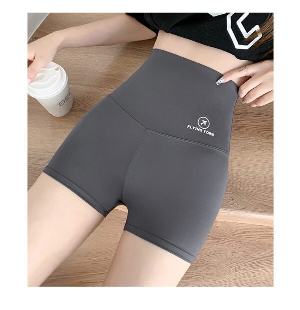 Women's Summer Leggings For Outerwear, High-Waist Hip-Lifting Shark Pants, Trendy Yoga Shorts, Ultra-Thin Breathable Safety Shorts-gray