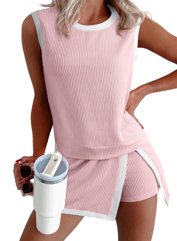 2026 European And American Cross-Border Women's Clothing, New Summer Fashion Casual Set, Striped Short-Sleeve T-Shirt And Three-Quarter Pants Two-Piece Set