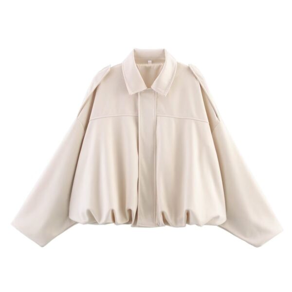 Amazon European And American Women's Clothing 2025 Spring And Autumn Suede Texture Lapel Zipper Button Pilot Jacket