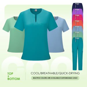 fd3e8d7b-6ed8-41a3-9e80-b3a5d242d78f.jpg V-neck Two-piece Medical Work Uniform