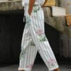 2026  New Women's Clothing Regular Drawstring Flap Pocket Pants Casual Pants Multi-Color Digital Printing Women's Pants